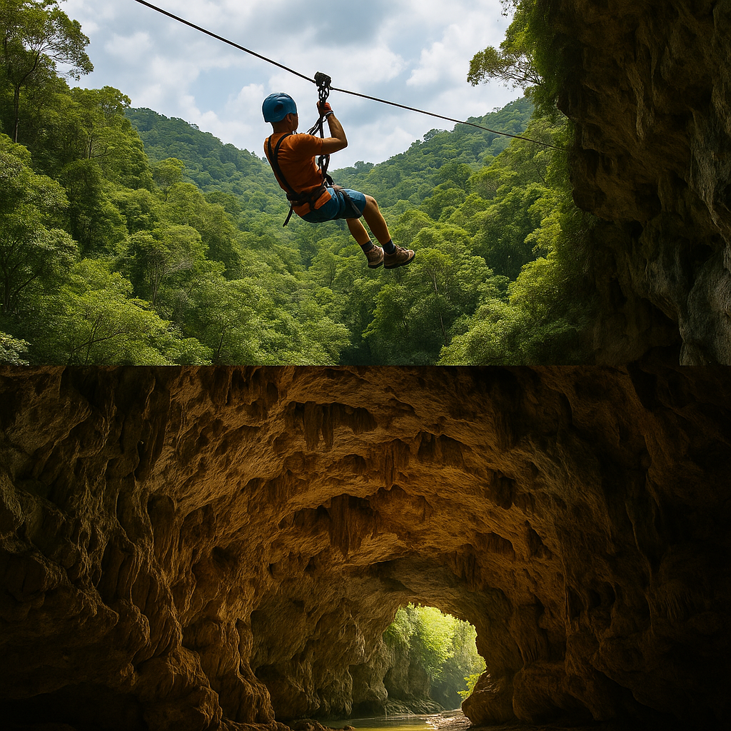 Belize cave and zipline combo
