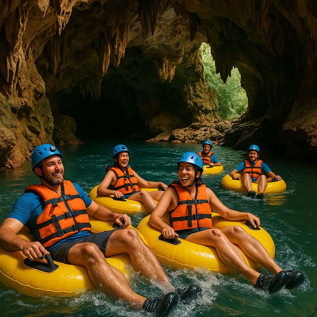 Belize cave tubing