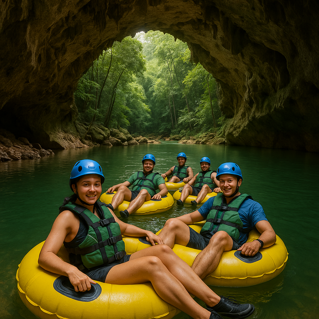 Belize cave tubing